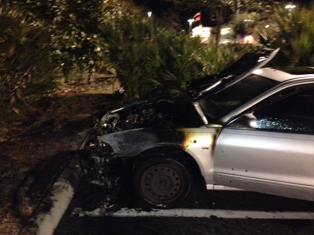 Venice:  Car fire in Publix Parking Lot