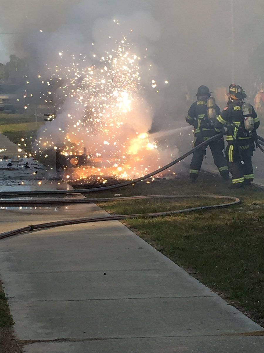 North Port: Crews take care of a F150 4×4 that was on fire at South Cranberry blvd. 