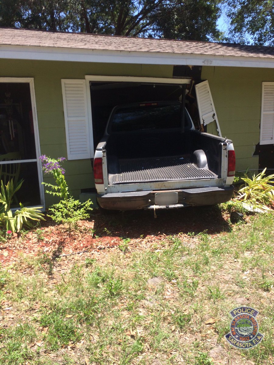 Sarasota Police:  A truck hit a home in the 2800blk of Oak St. in Sarasota