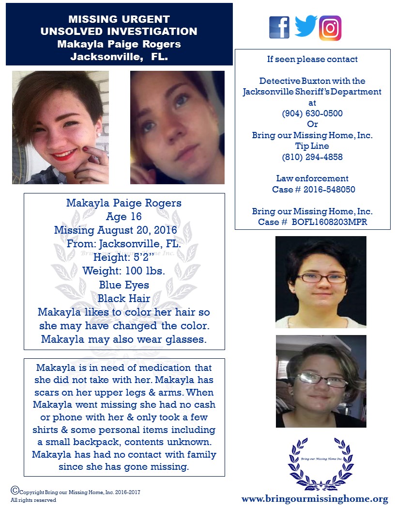 Bring Our Missing Home: Please help us share these that are missing from Fl.