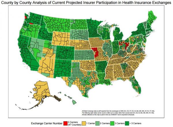 Obamacare Death Spiral: First 2018 Coverage Map Reveals At Least 47 Counties With No Coverage 